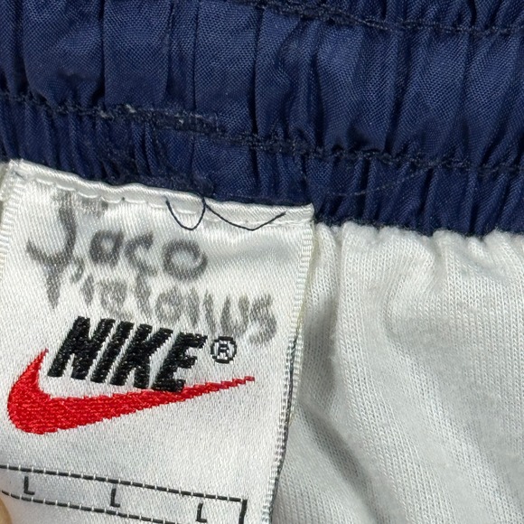 Vintage Nike Track Pants Men's Large Blue Nylon Swoosh Ankle Zip 90s Y2K - Picture 7 of 8